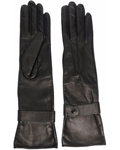 Manokhi Longline Leather Gloves - Black