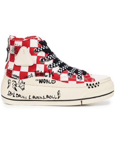 R13 High-top Trainers - Red