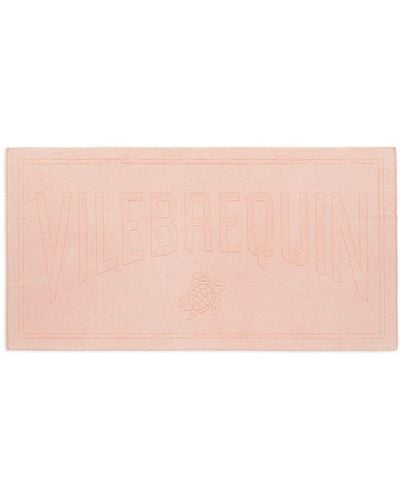 Vilebrequin Badetuch mit Jacquard-Logo - Pink