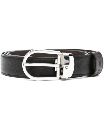 Montblanc Horseshoe-buckle Reversible Belt - Black