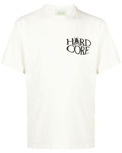 Aries Camiseta con estampado gráfico Palms - Blanco