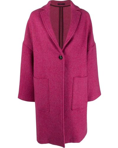 Paltò Single-breasted Wool Coat - Pink