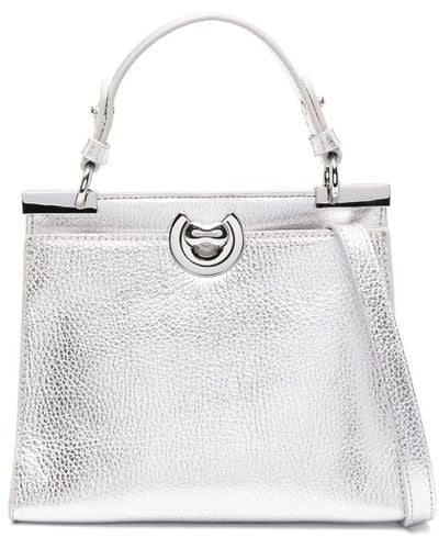 Coccinelle Grained Leather Tote Bag - White