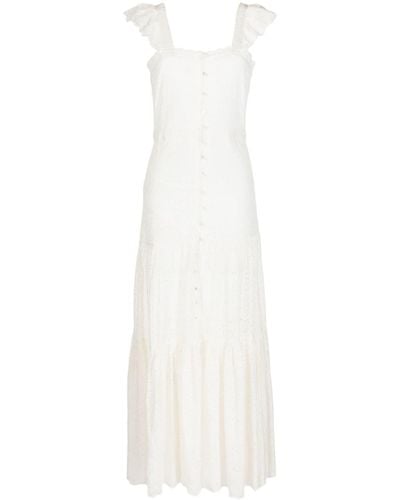 Veronica Beard Broderie-anglaise Maxi Dress - White