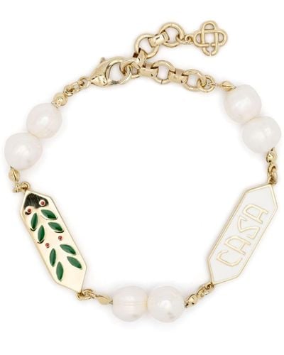 Casablanca Enamel Chain-link Bracelet - White
