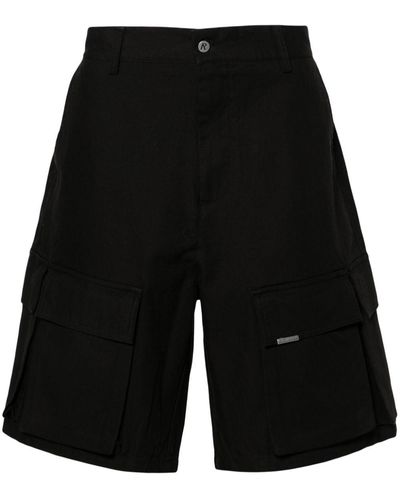 Represent Cargo-Shorts mit Logo-Schild - Schwarz