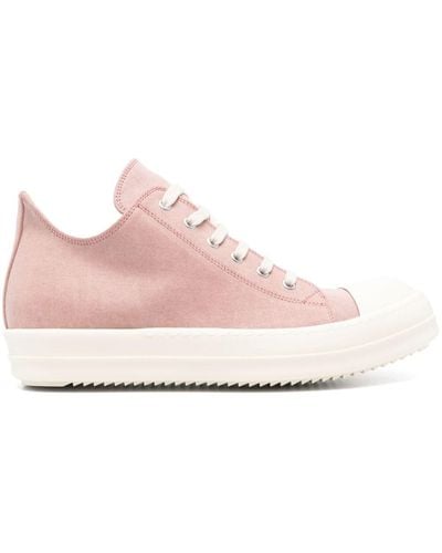 Rick Owens Rubber-toecap Canvas Trainers - Pink
