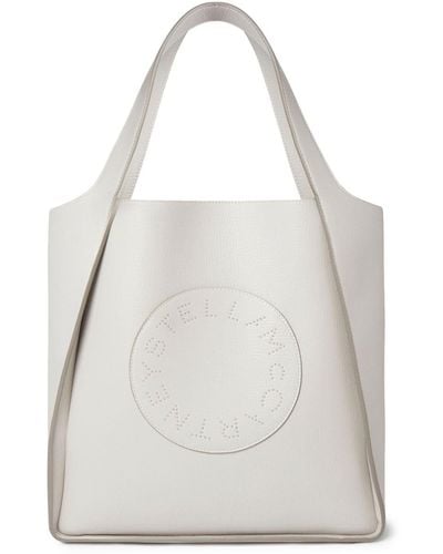 Stella McCartney Bolso shopper con aplique del logo - Blanco