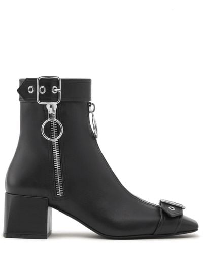 Courreges Gogo Leather Ankle Boots - Black