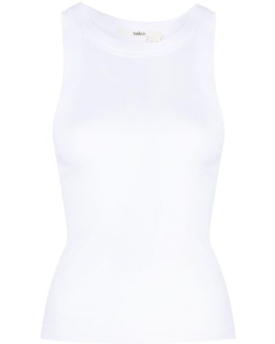 Ba&sh Fine-ribbed Cotton Tank Top - White