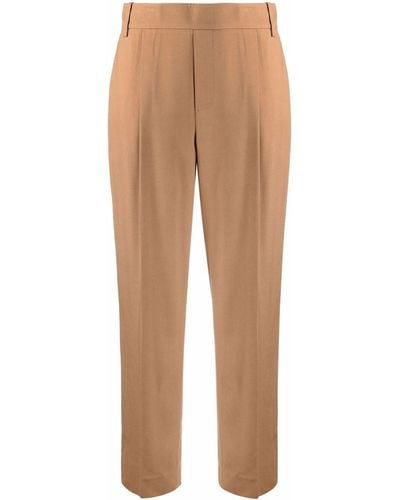 Vince Pleat-detail Cropped Tailored Trousers - Multicolour