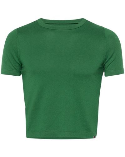 Extreme Cashmere N°267 Tina ファインニット Tシャツ - グリーン