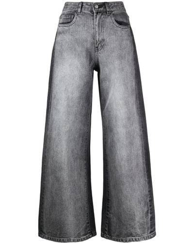 JNBY Paneled Wide-leg Jeans - Gray