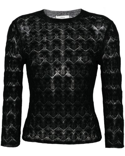 Vince Lace-pattern Cotton Top - Black