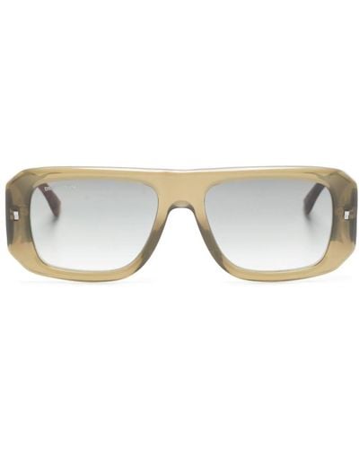 DSquared² Logo-print Pilot-frame Sunglasses - Brown