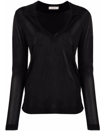 Nina Ricci V-neck Knitted Sweater - Black