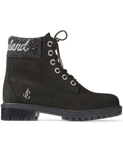 Jimmy Choo X Timberland 6" Crystal-embellished Ankle Boots - Black