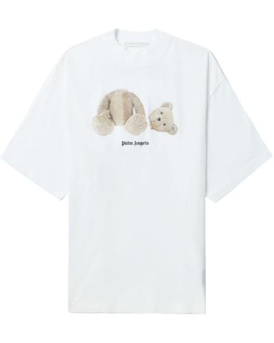 Palm Angels T-shirt in cotone con stampa - Bianco