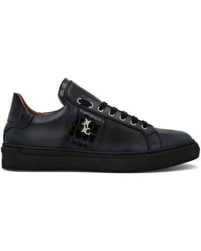 Billionaire Crocodile-embossed Leather Sneakers - Black
