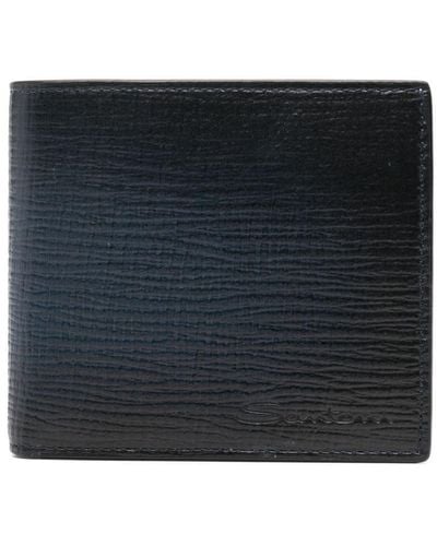 Santoni Logo-debossed Bi-fold Wallet - Black