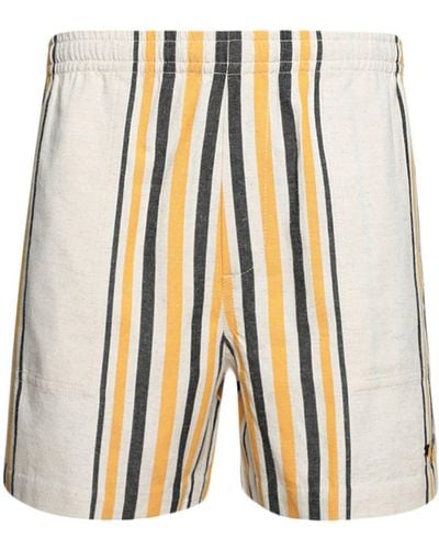 Bode Namesake Striped Cotton Shorts - White