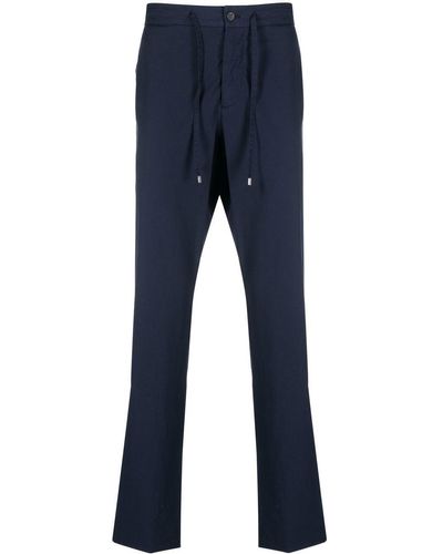 Malo Drawstring Tailored Pants - Blue