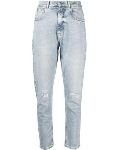 BOSS Ausgeblichene Tapered-Jeans - Blau