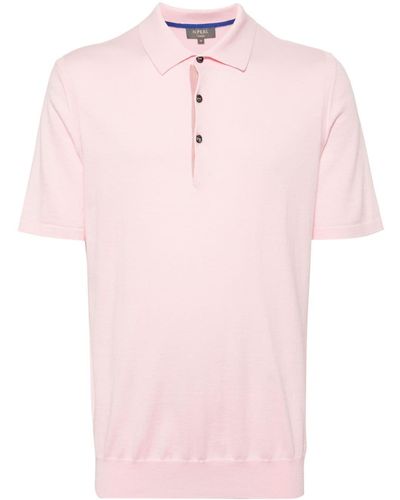 N.Peal Cashmere Polzeath Baumwoll-Kaschmir-Poloshirt - Pink