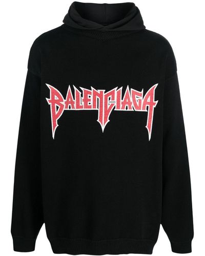 Balenciaga Metal Cotton Hoodie - Black