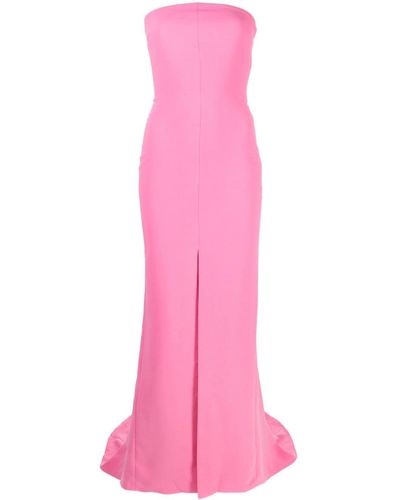 Solace London The Willa Strapless Crêpe Gown - Pink