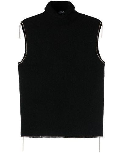 Faliero Sarti Contrasting-trim Sleeveless Sweater - Black