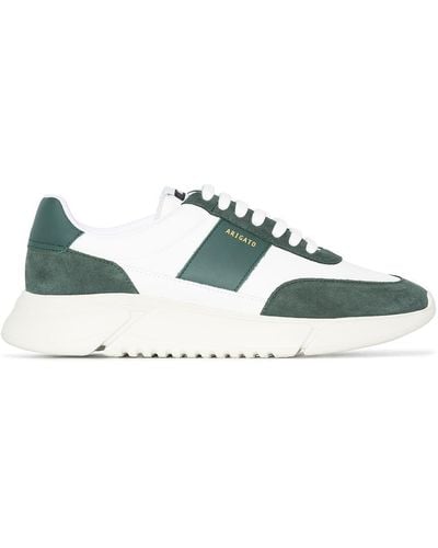 Axel Arigato White And Genesis Vintage Runner Leather Sneakers - Green