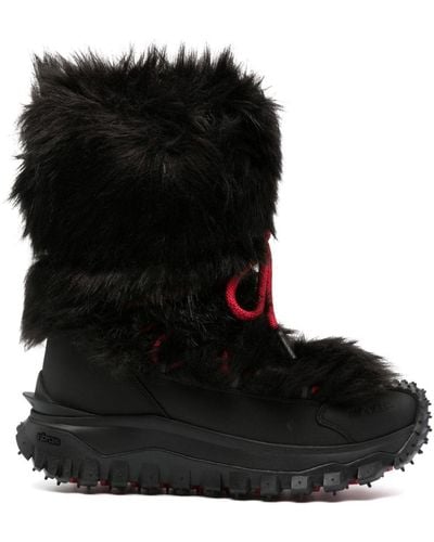 3 MONCLER GRENOBLE Faux-fur mid-calf snow boots - Negro