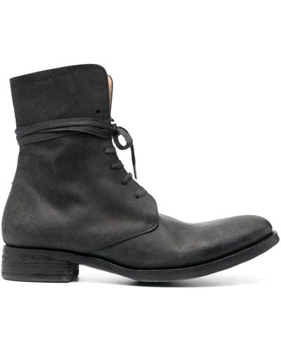 A Diciannoveventitre Cordovan Lace-up Leather Boots - Black