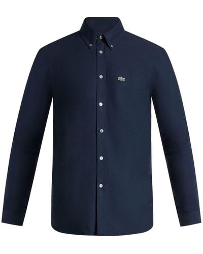 Lacoste Logo-appliqué Cotton Shirt - Blue