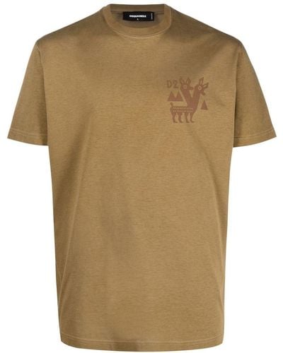 DSquared² T-shirt Met Logoprint - Bruin
