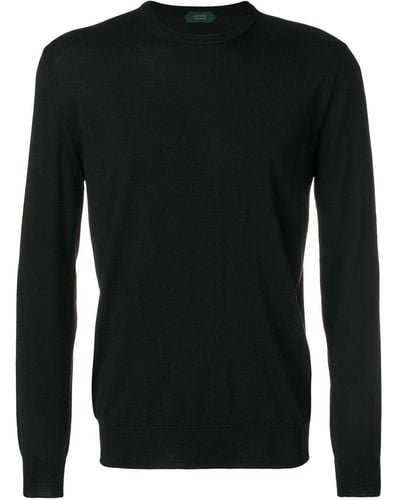 Zanone Crew Neck Sweater - Black