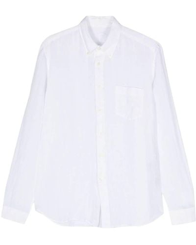 120% Lino Hemd aus Leinen-Chambray - Weiß