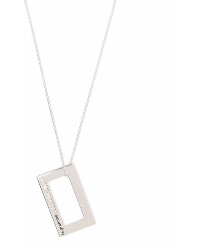 Le Gramme 3,4g Rectangle Halskette mit Diamanten - Mettallic