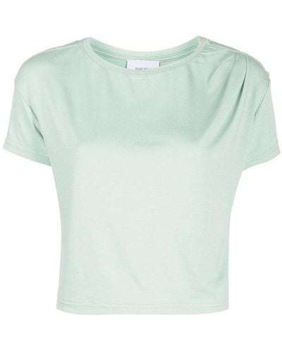 Marchesa Cropped-T-Shirt mit rundem Ausschnitt - Grün