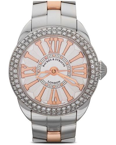 Backes & Strauss 'Piccadilly Steel' Armbanduhr, 37mm - Weiß
