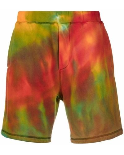 DSquared² Pantalones cortos de deporte con motivo tie-dye - Naranja