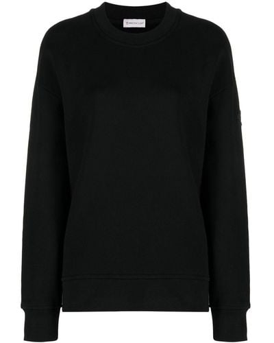Moncler Sweatshirt mit Logo-Print - Schwarz