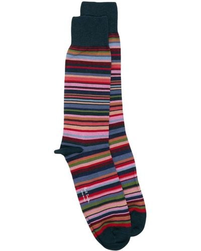 Paul Smith Striped Ankle Socks - Red
