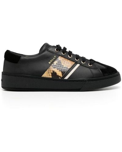 Bally Python-print Panelled Low-top Trainers - Black