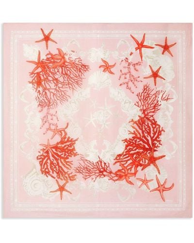 Versace Stars-print Silk Scarf - ピンク