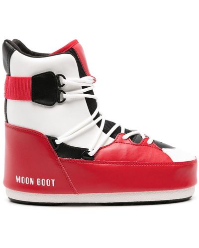 Moon Boot Snowboard Lace-up Sneaker Boots - Red