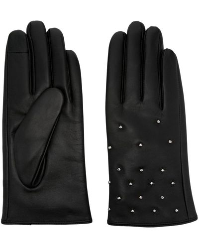 Claudie Pierlot Leather Studded Gloves - Black