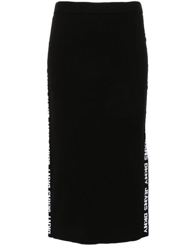 DKNY Jacquard-logo Skirt - Black