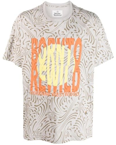 Vivienne Westwood T-Shirt mit grafischem Print - Grau